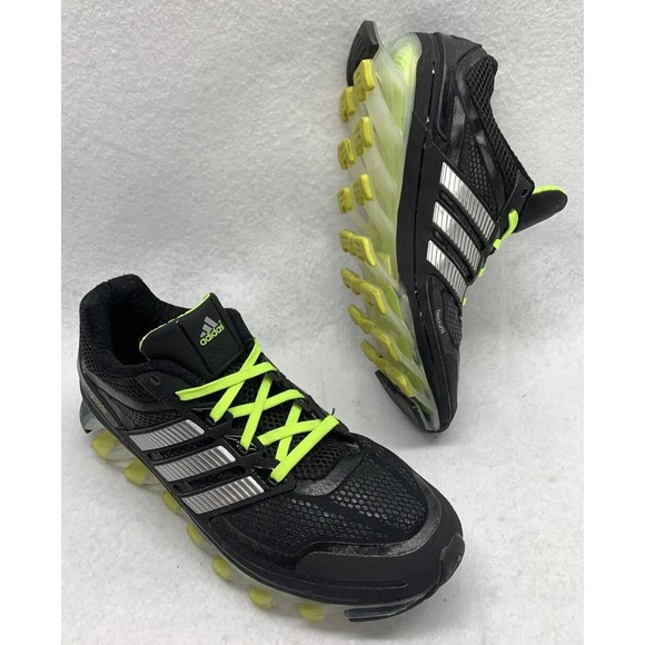 Adidas Men’s Springblade Ignite Running Shoes Fitness Black Neon Yellow Size 6 - Picture 1 of 14